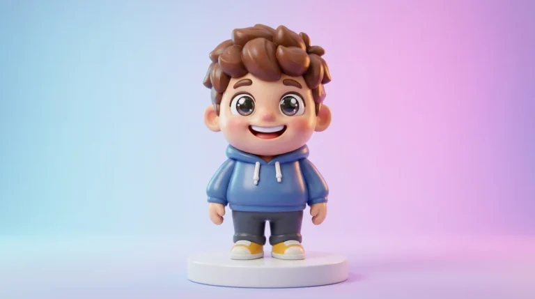 3D vinyl collectible toy caricature figurine with expressive eyes and glossy finish