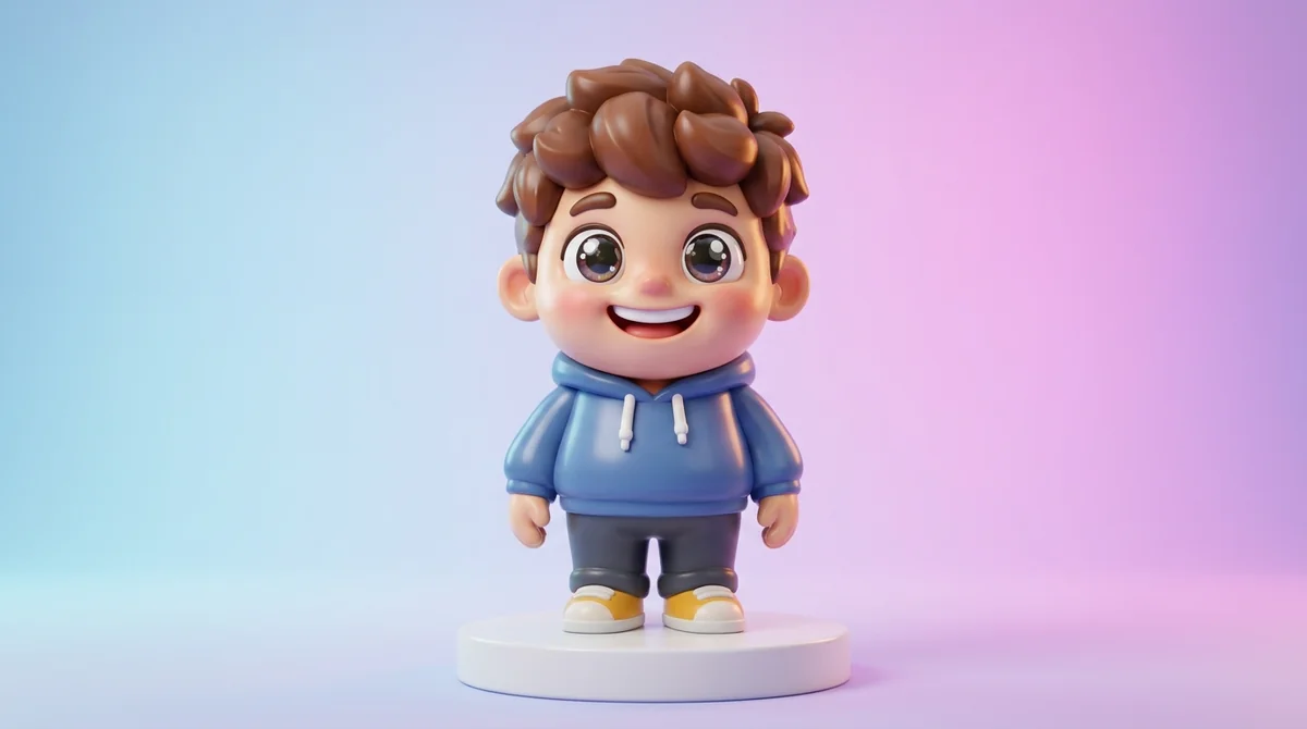 3D vinyl collectible toy caricature figurine with expressive eyes and glossy finish